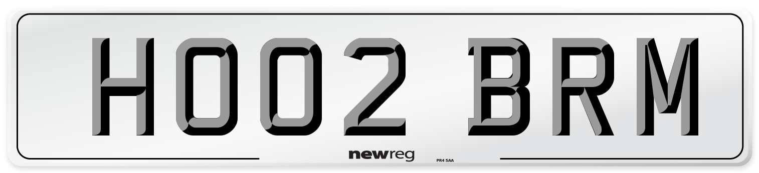 HO02 BRM Number Plate from New Reg